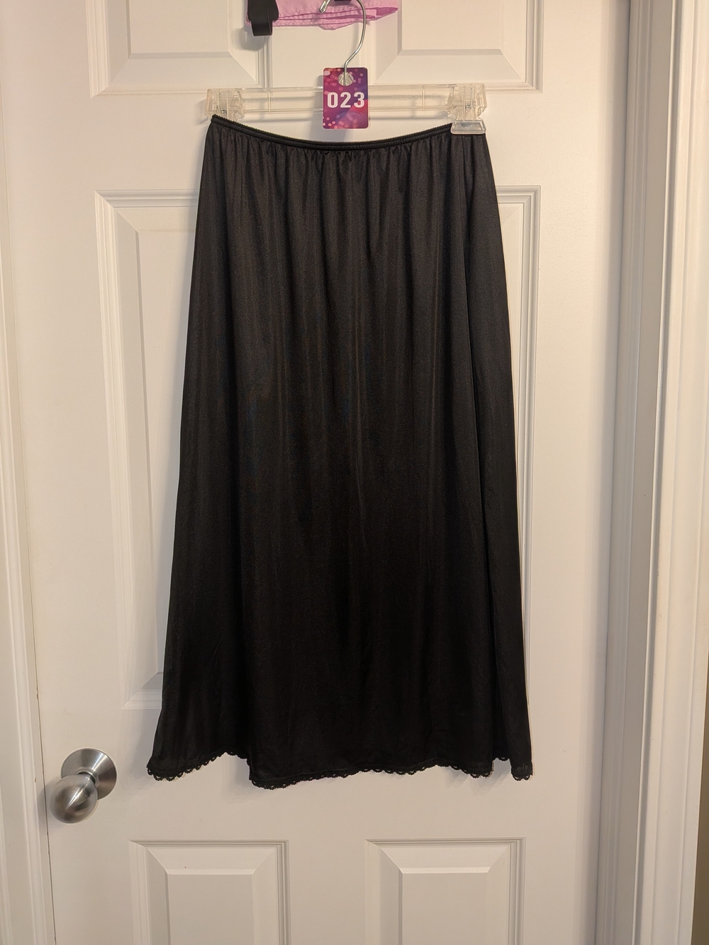 Vintage Black Full-Length Slip Skirt